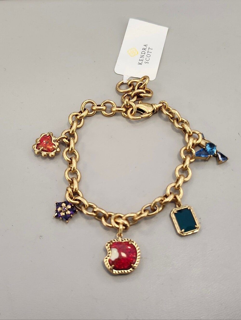 NWT Kendra Scott Disney Snow White Collection Poison Apple Brass Charm Bracelet